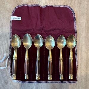6 gold spoons 5” tall